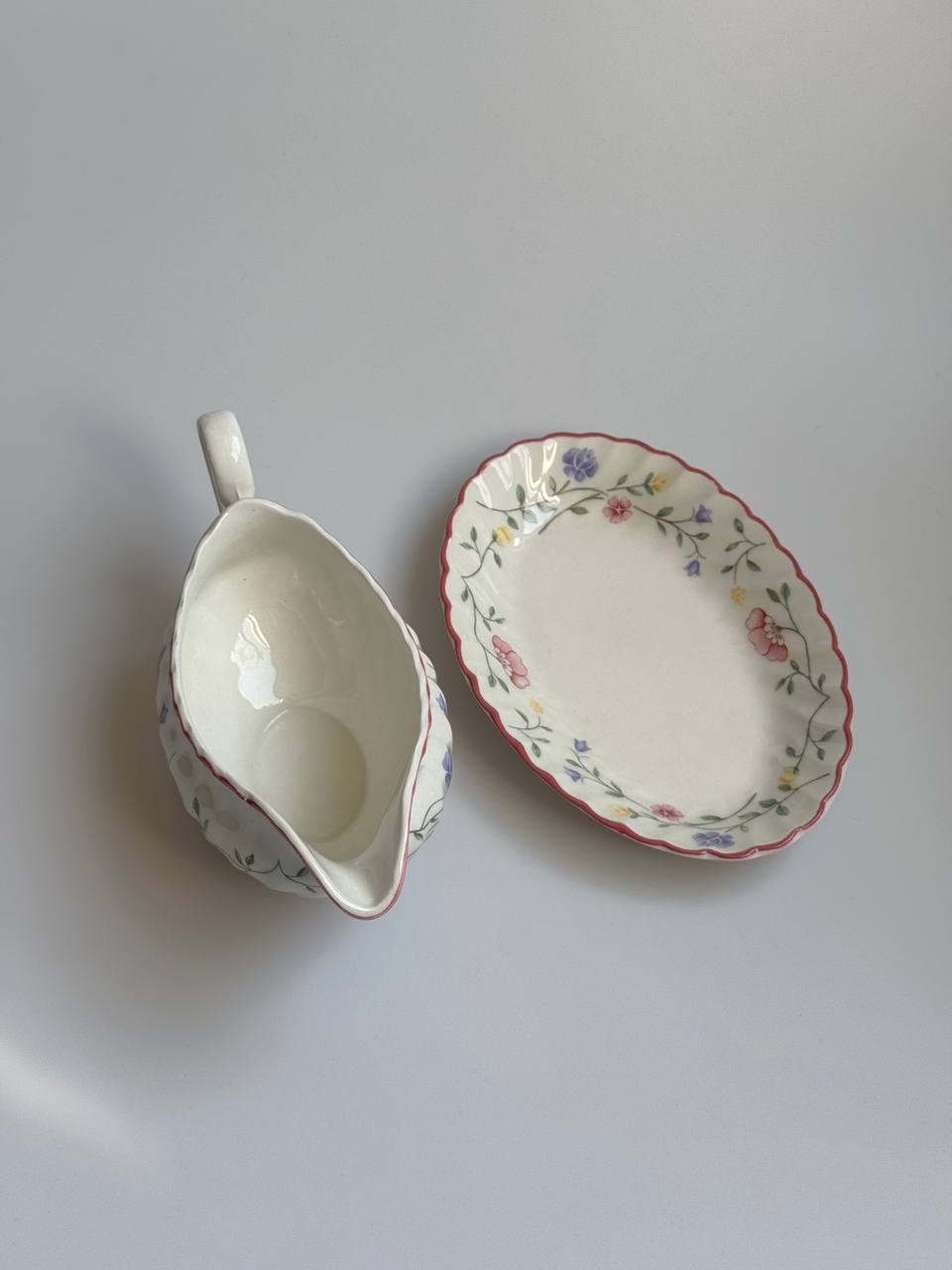 Vintage Johnson Brothers Summer Chintz Gravy Boat and Plate