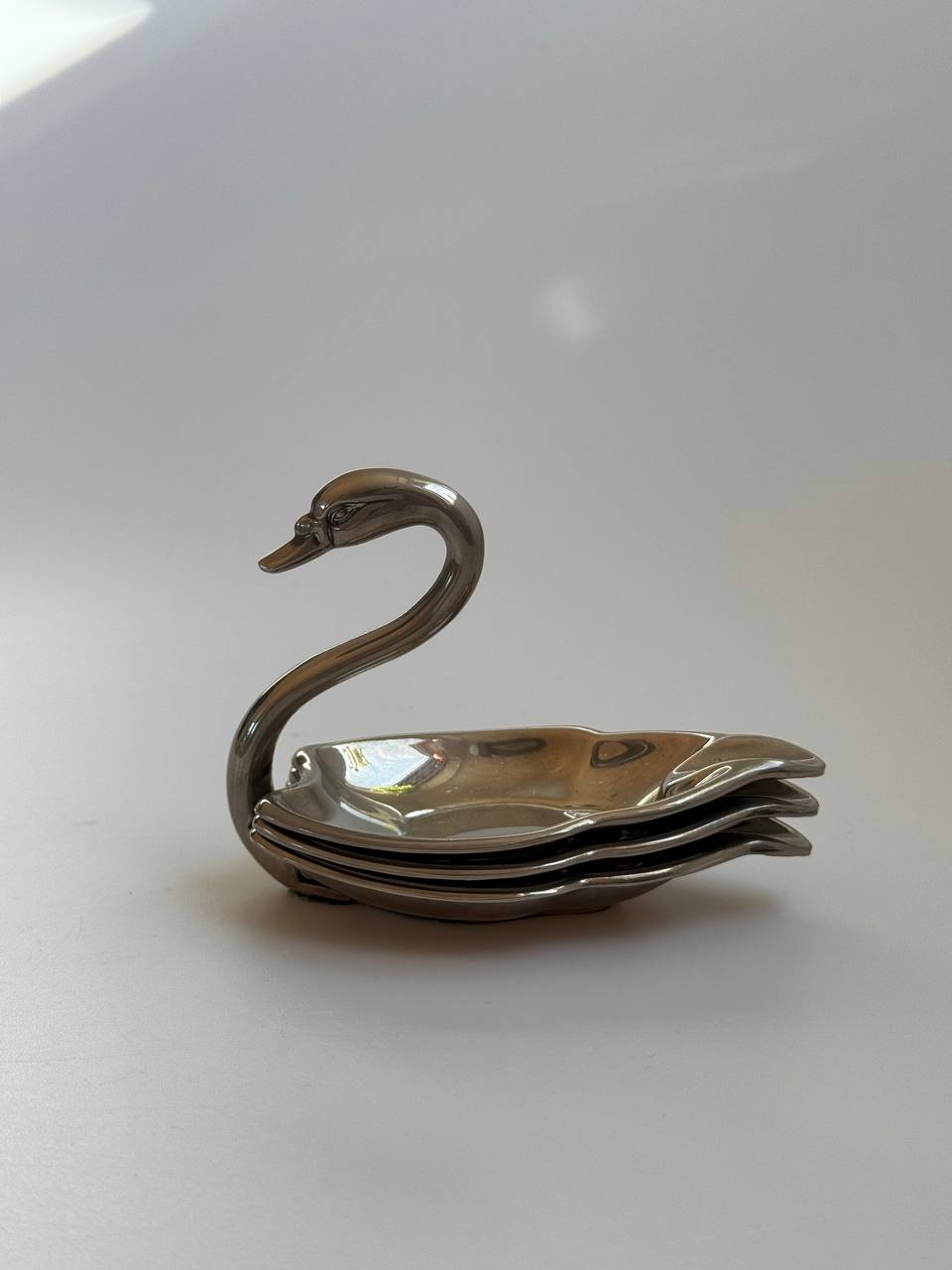 Vintage Silver Swan Trinket Dish Set (1960s)