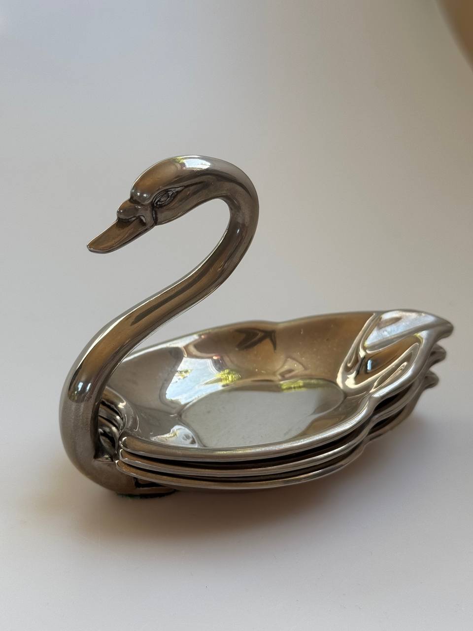 Vintage Silver Swan Trinket Dish Set (1960s)