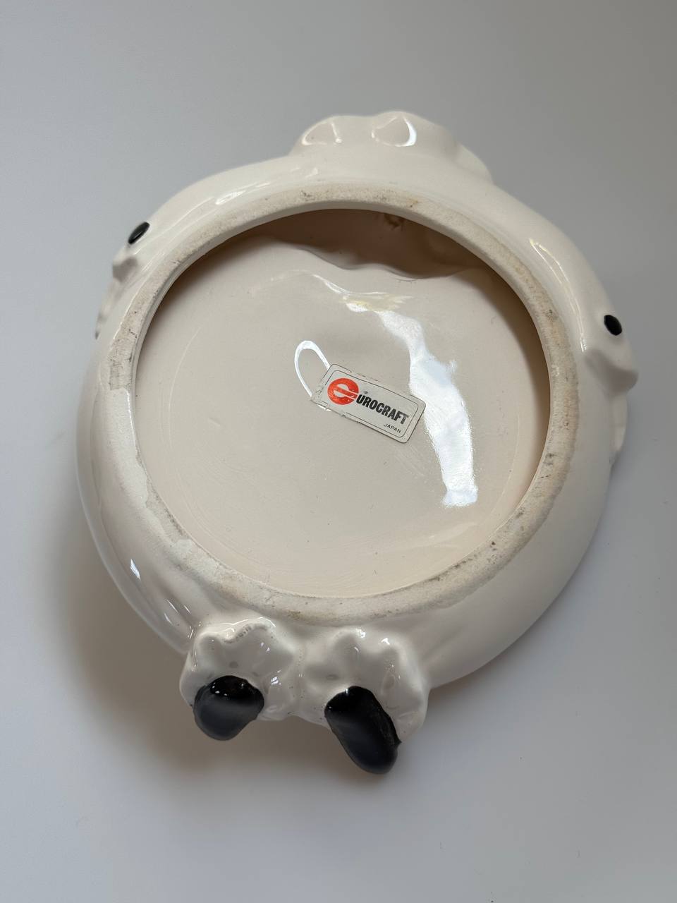 Vintage Eurocraft Japan Pierrot Clown Trinket Dish – Ceramic Figurine Bowl with Heart Detail